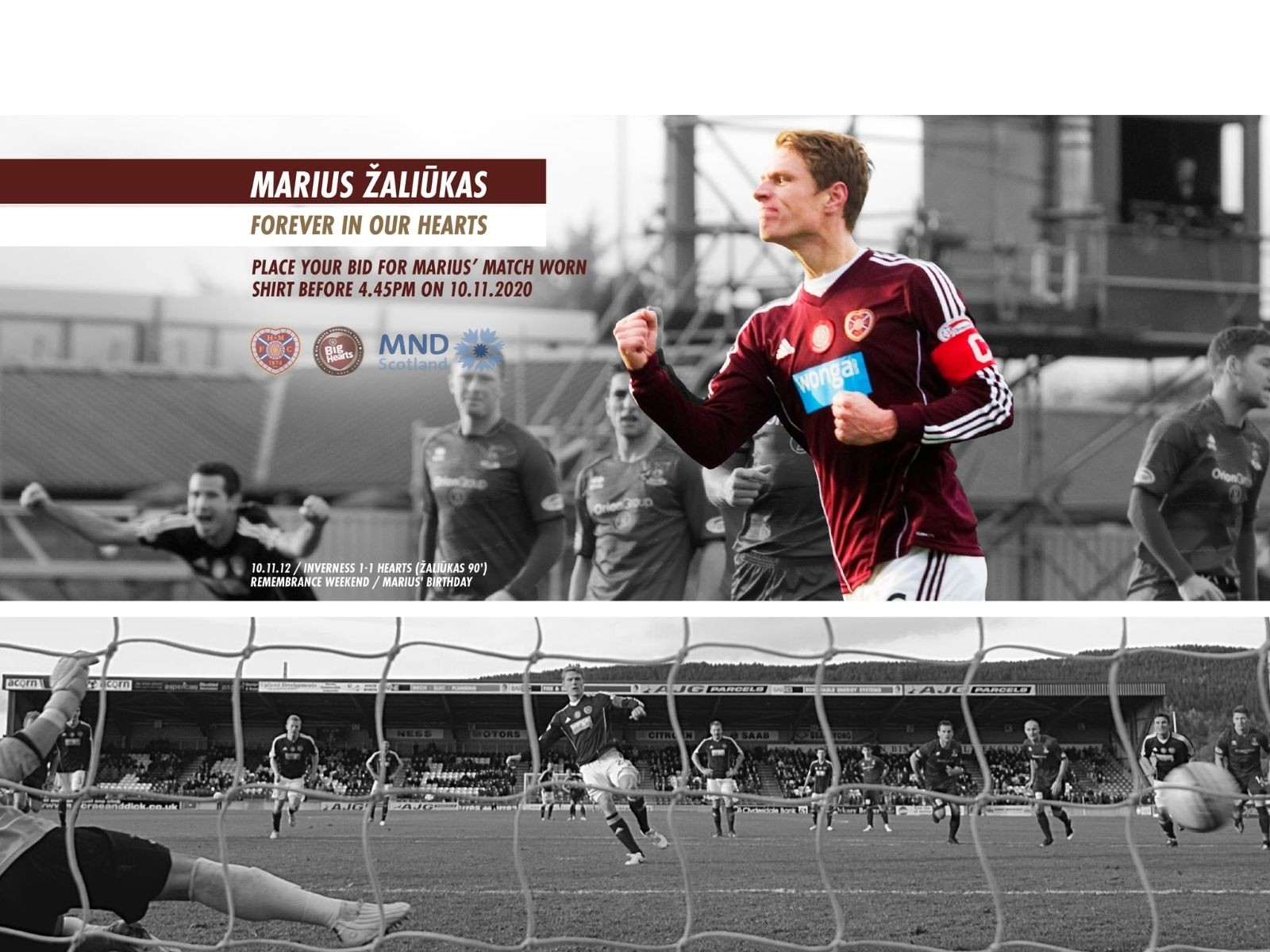  » Marius ZALIUKAS: match worn shirt auction in aid of MND Scotland