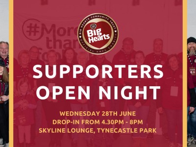 Big Hearts Supporters Open Night – Join Us